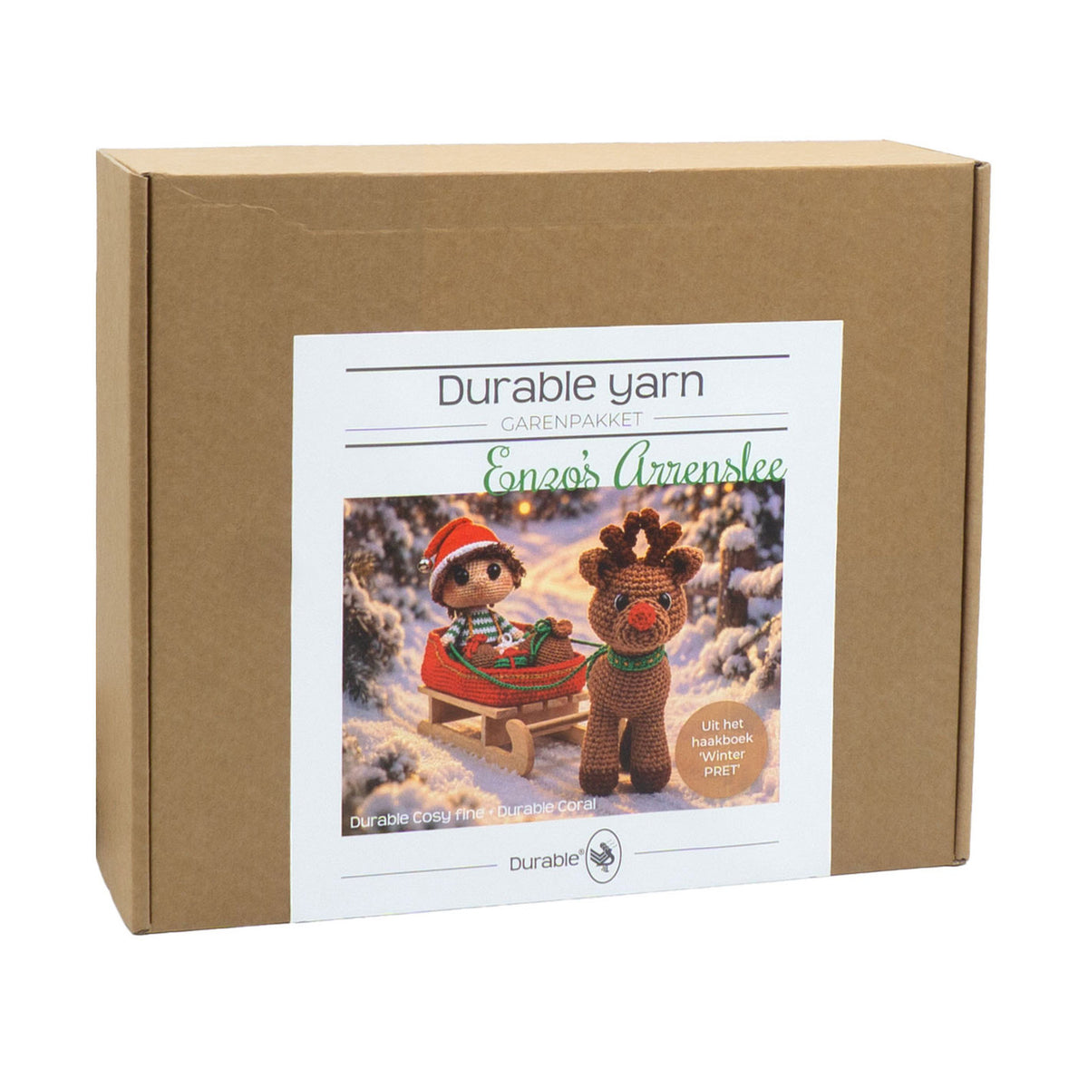 Doos van het Durable garenpakket Enzo's Arrenslee met projectfoto