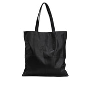 MUUD Show XL Black - Handgemaakt leren shopper voor dagelijks gebruik 53x53x30cm