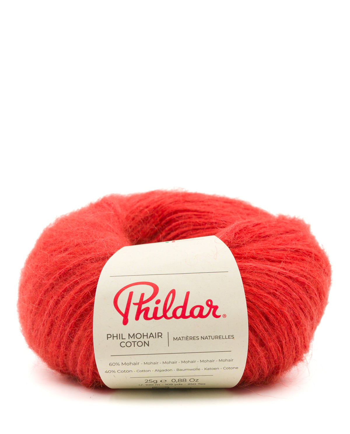 Phildar Phil Mohair Coton 2029 Bloedsinaasappel - sfeerfoto 1