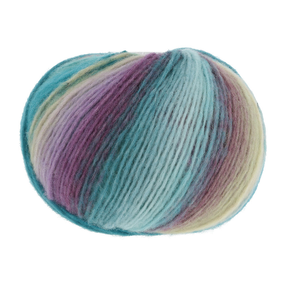 Lang Yarns Cloud 0019 Petrol/Turquoise/Paars/Lichtgroen - bol garen zonder wikkel