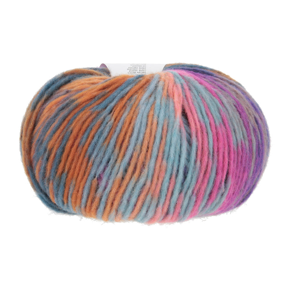 Lang Yarns Cloud Funky 0025 Felroze/Oceaan/Oranje/Petrol - bol garen zonder wikkel