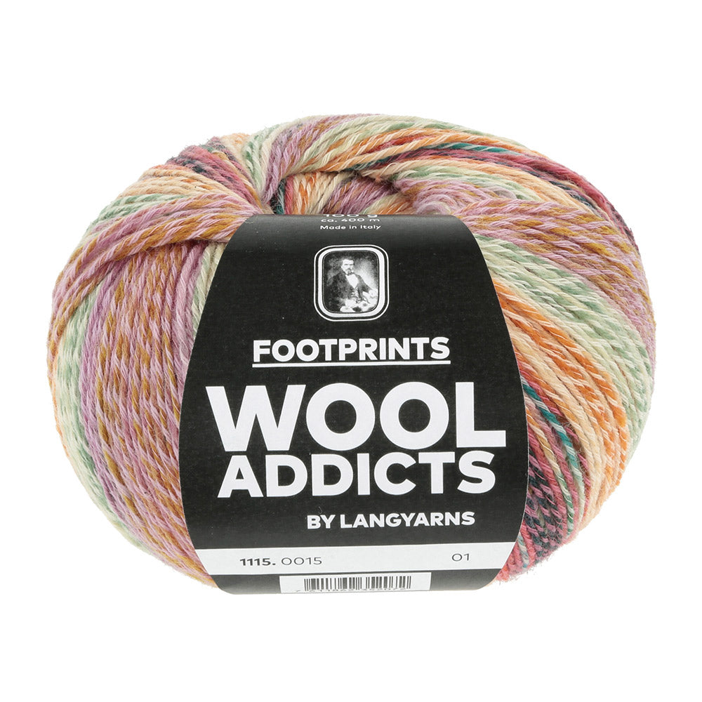 Lang Yarns Footprints 0015 Oranje/Lila/Groen
