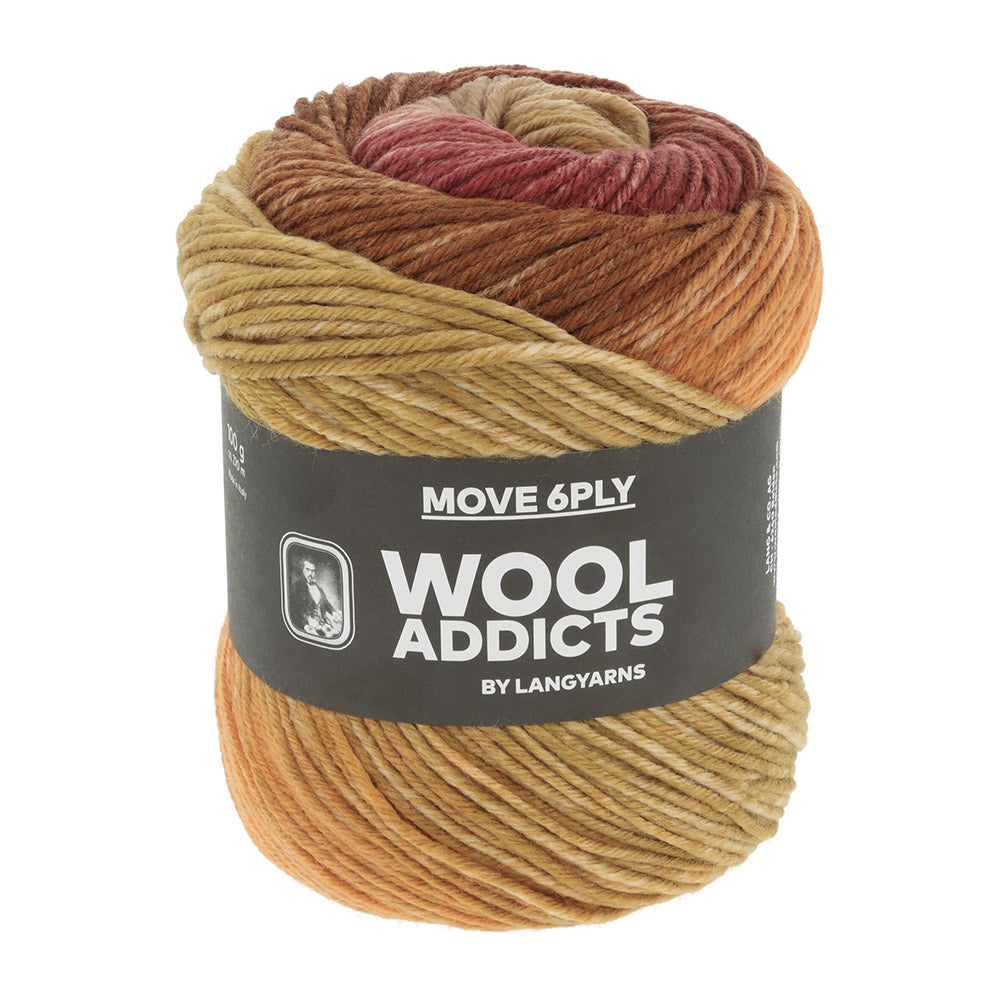 Lang Yarns Move 6-Fach 0002 Bordeaux/Messing/Oranje