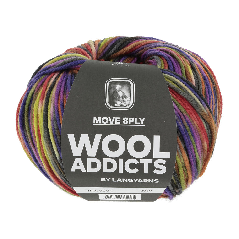 Lang Yarns Move 8-Fach 0004 Oranje/Paars/Steen