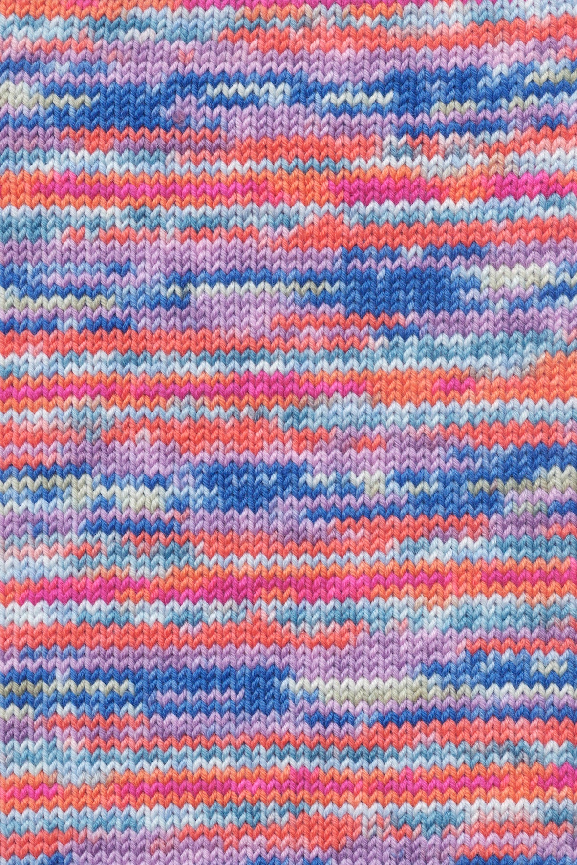 Lang Yarns Move 8-Fach/8-Ply 0012 Oranje/Marine/Lavendel/Turquoise - gebreide kleurstaal