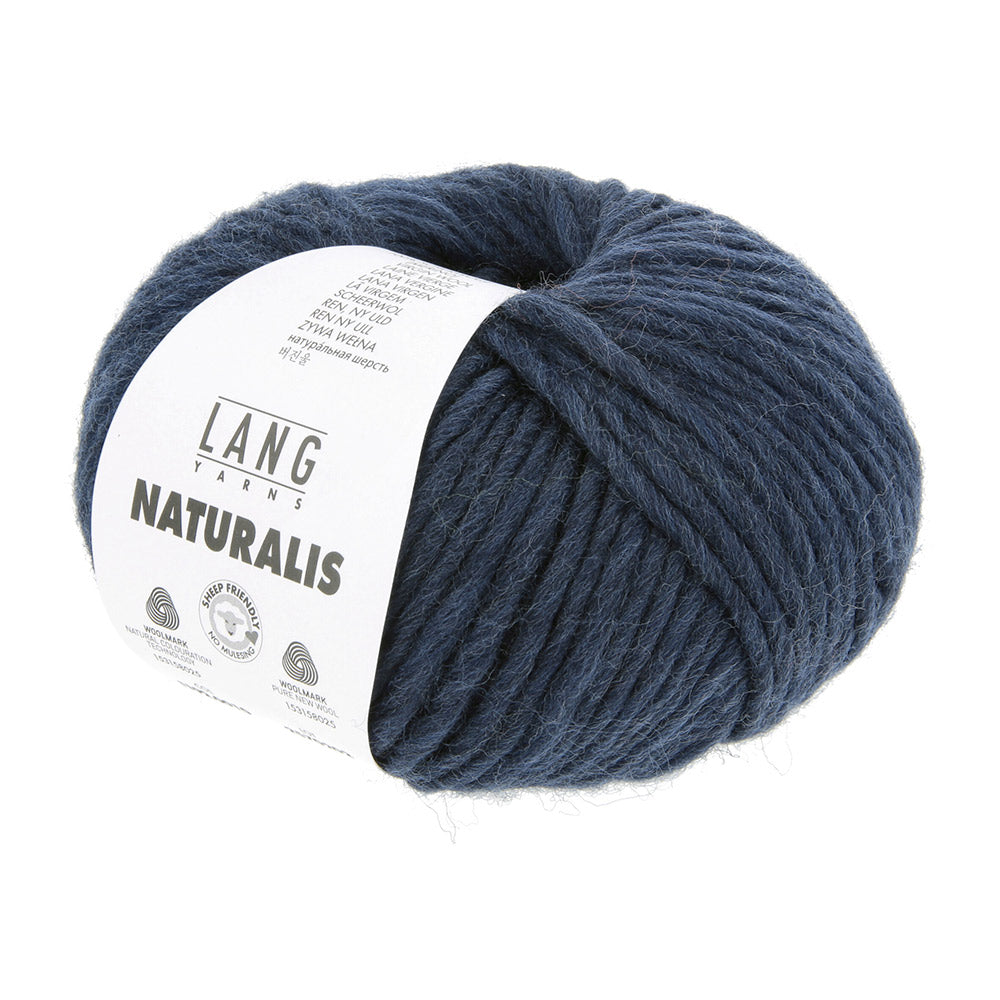 Lang Yarns Naturalis 0010 Staalblauw - close-up van de draadstructuur