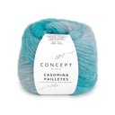 Katia Cashmina Paillettes 104 Water blauw-Turquoise