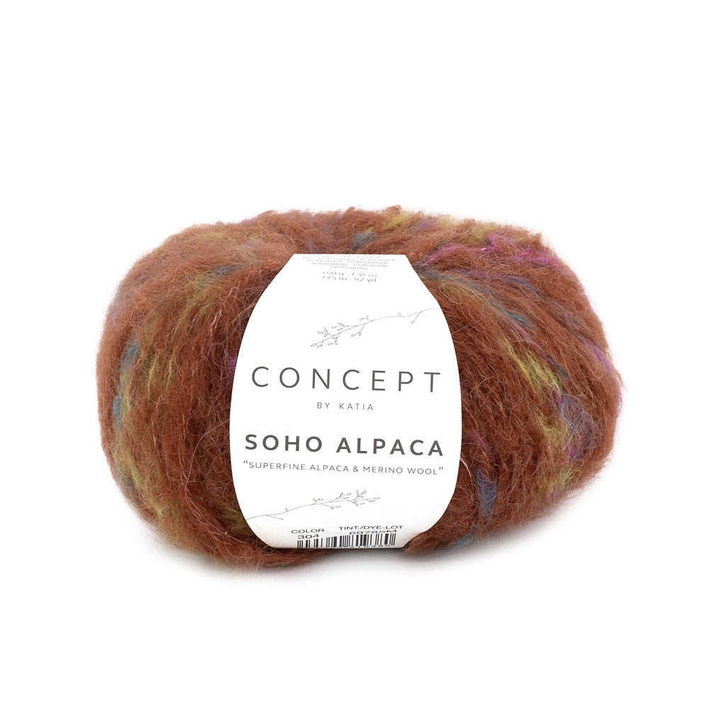 Katia Soho Alpaca 304 Roest bruin Meerkleurig
