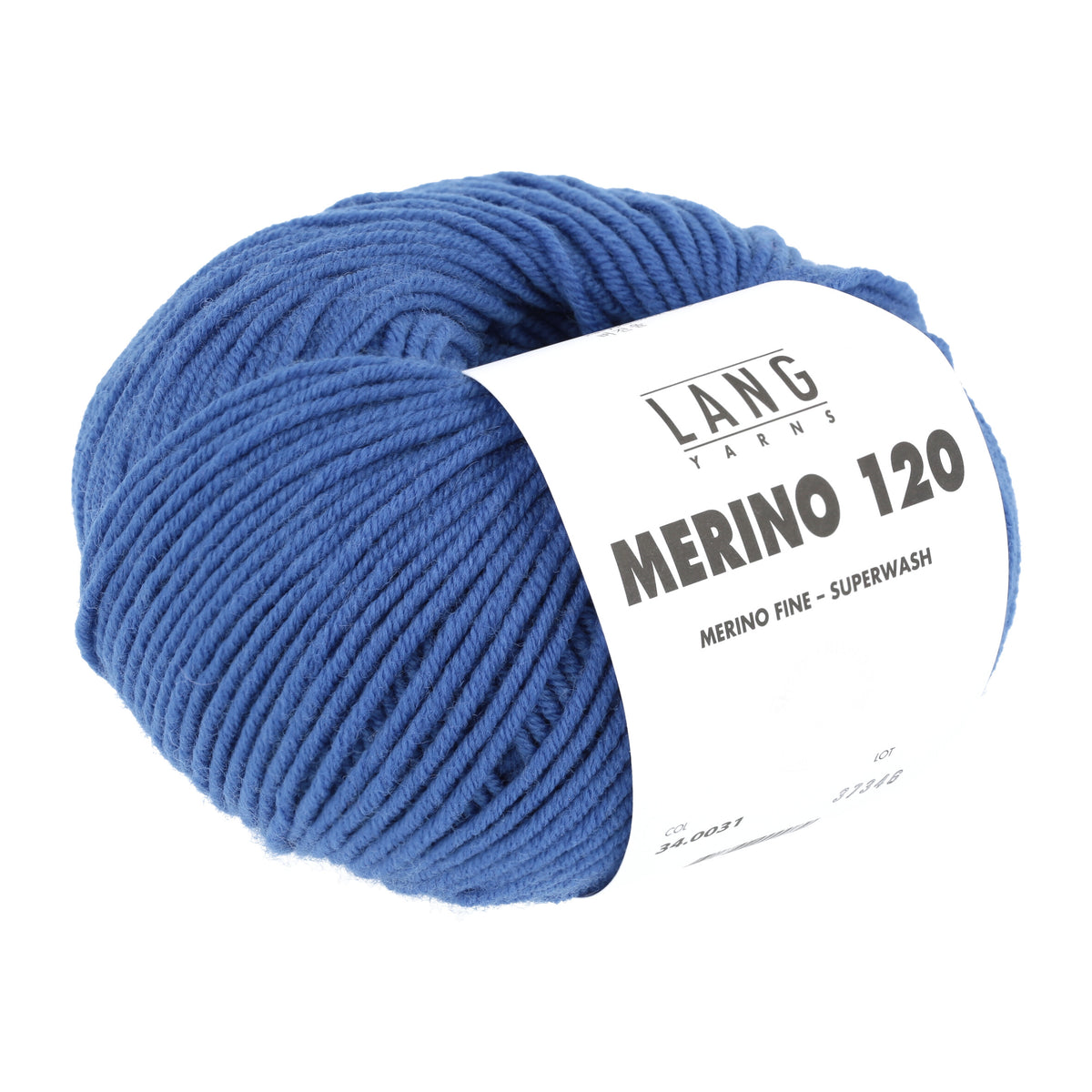 Lang Yarns Merino 120 0031 Royal - bol garen - tweede schuine aanzicht