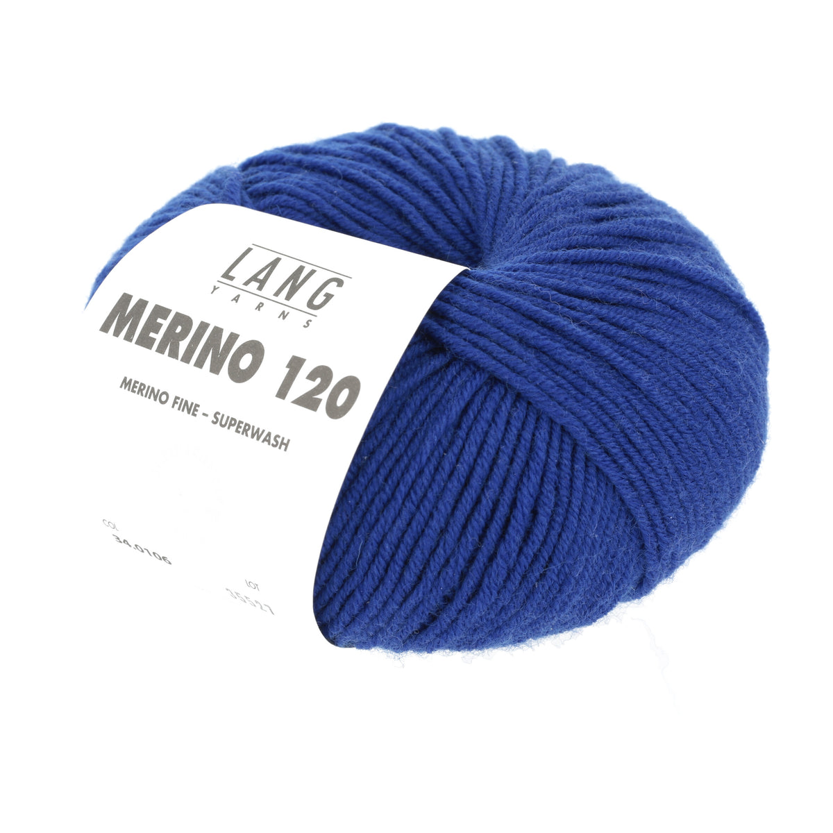 Lang Yarns Merino 120 0106 Royal - bol garen - schuin van voren