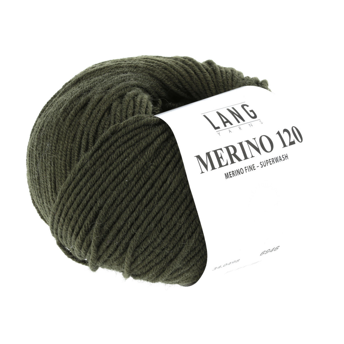 Lang Yarns Merino 120 0498 Loodgroen - bol garen - tweede schuine aanzicht