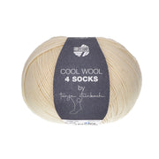 Lana Grossa Cool Wool 4 Socks Uni 7710 Ruw Wit