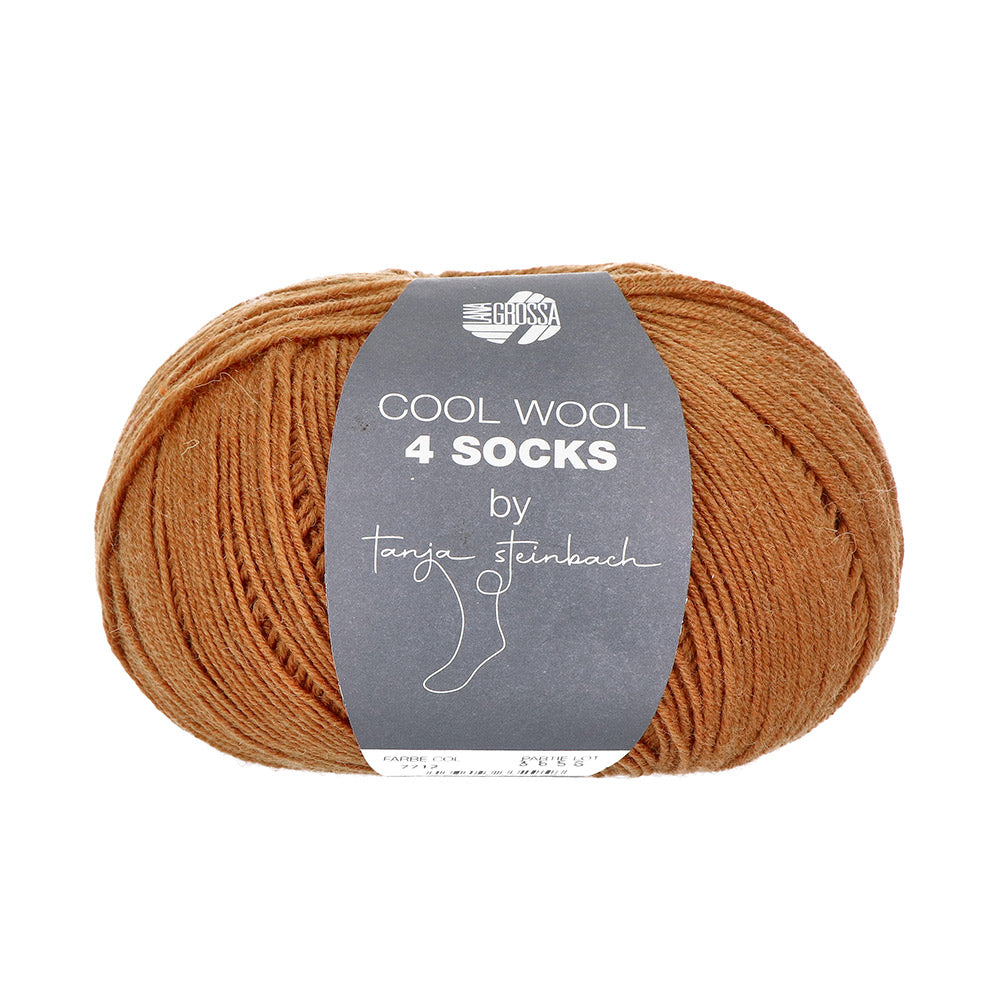 Lana Grossa Cool Wool 4 Socks Uni 7712 Roestbruin