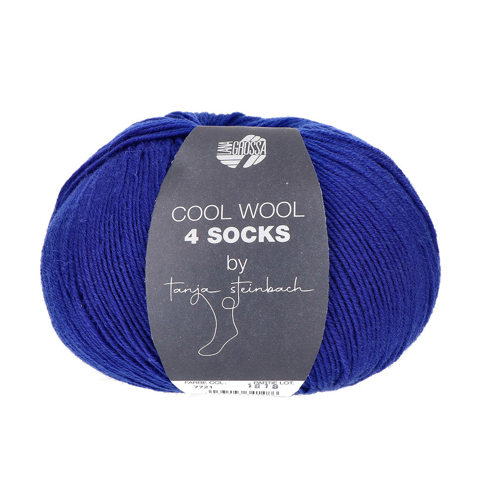 Lana Grossa Cool Wool 4 Socks Uni 7721 Royal