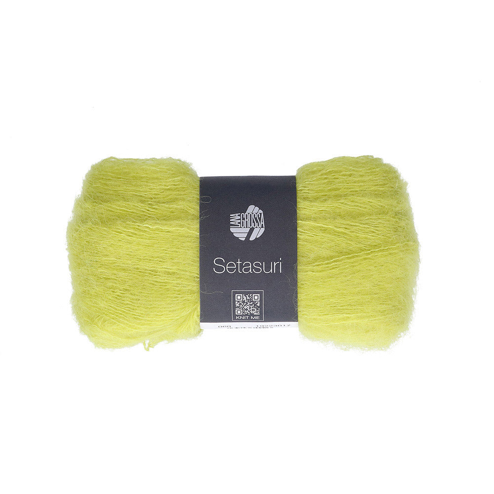Lana Grossa Setasuri 060 Citrusgeel - bol zacht kantgaren van alpaca en zijde in de afgebeelde kleur