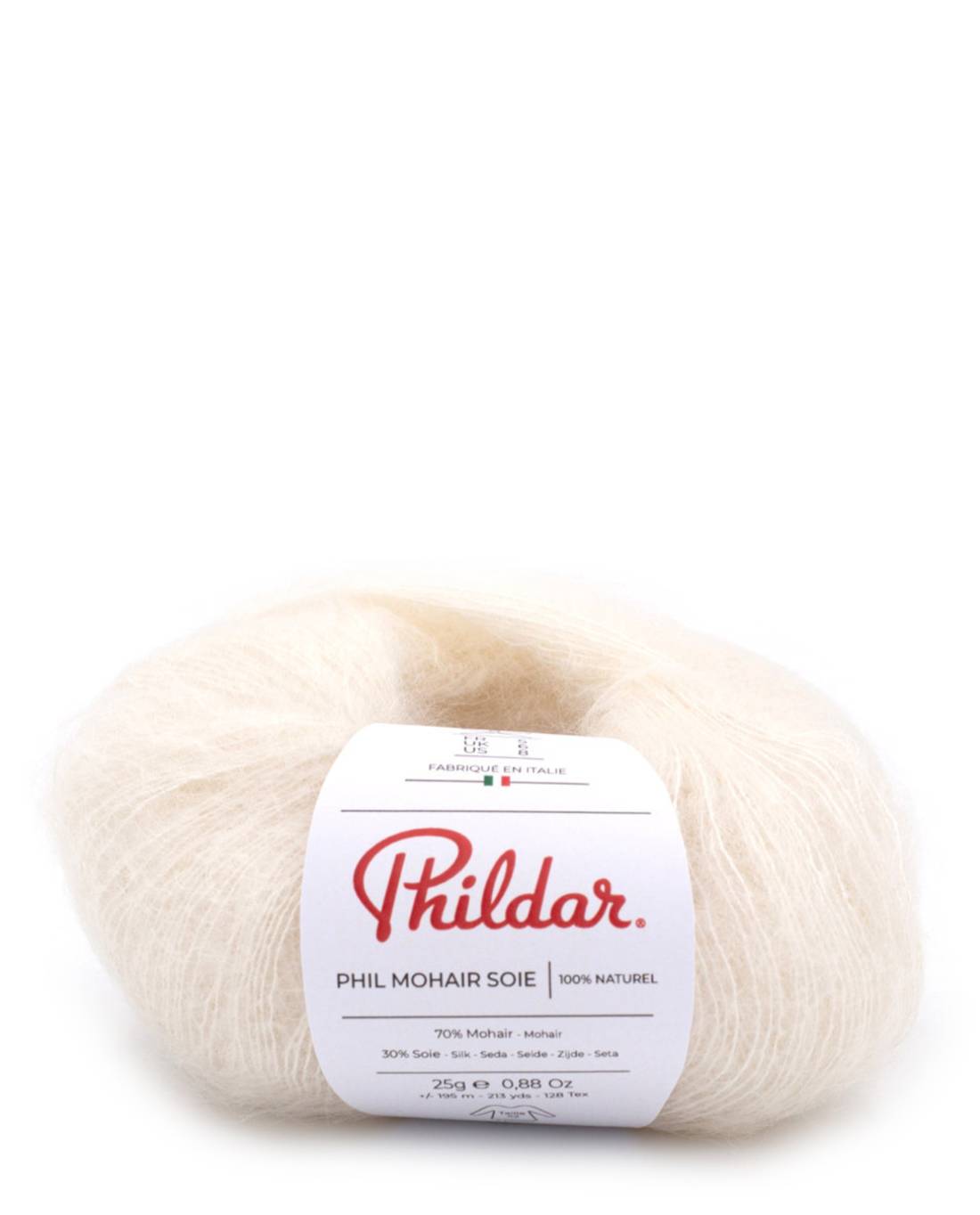 Phil Mohair Soie 1359 Ecru - bol mohair en zijde garen in Ecru