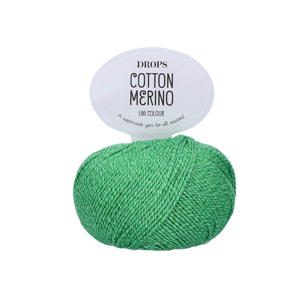 Drops Cotton Merino Uni Colour 37 Papegaaigroen