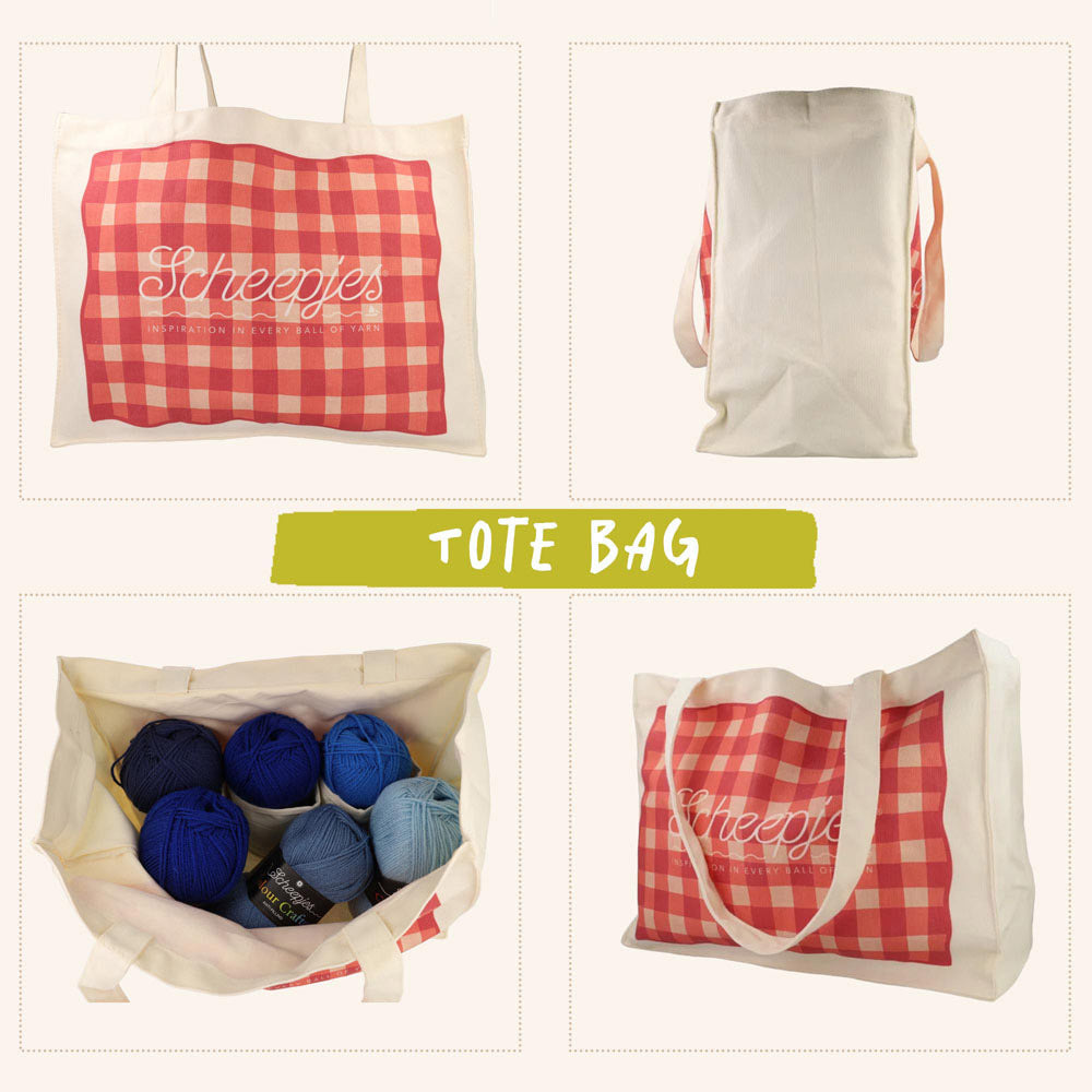 Scheepjes Perfect Picnic CAL2026 Tote Bag met vakjes - binnenzijde en vakindeling voor garen