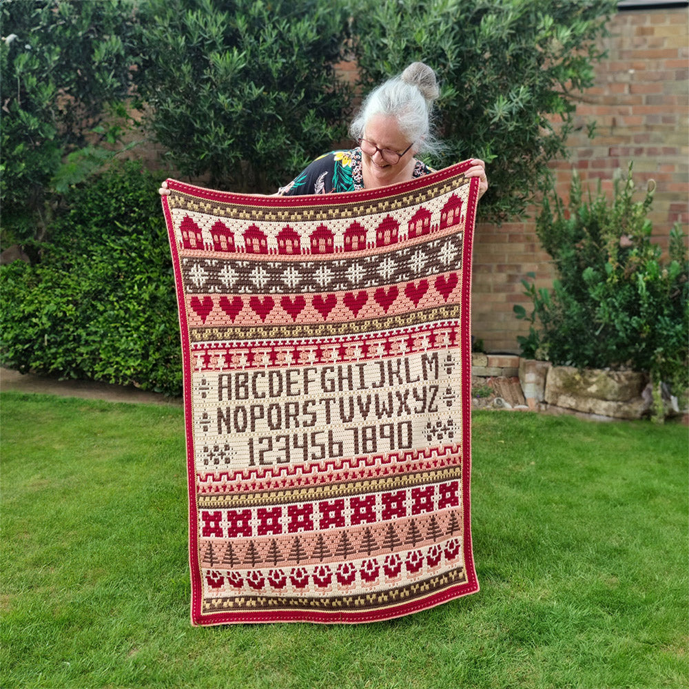 Rosina Plane Lakenham Mosaic Sampler CAL Haakpakket - Vintage deken in naturel, roze en roodtinten