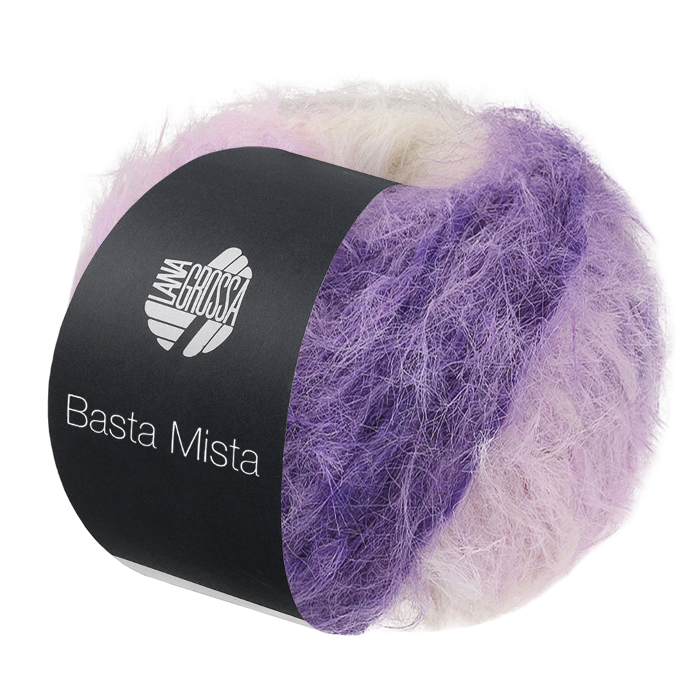 Lana Grossa Basta Mista 125 Donker-/Grijsviolet/Violet/Lila/Wit - bol garen in Donker-/Grijsviolet/Violet/Lila/Wit