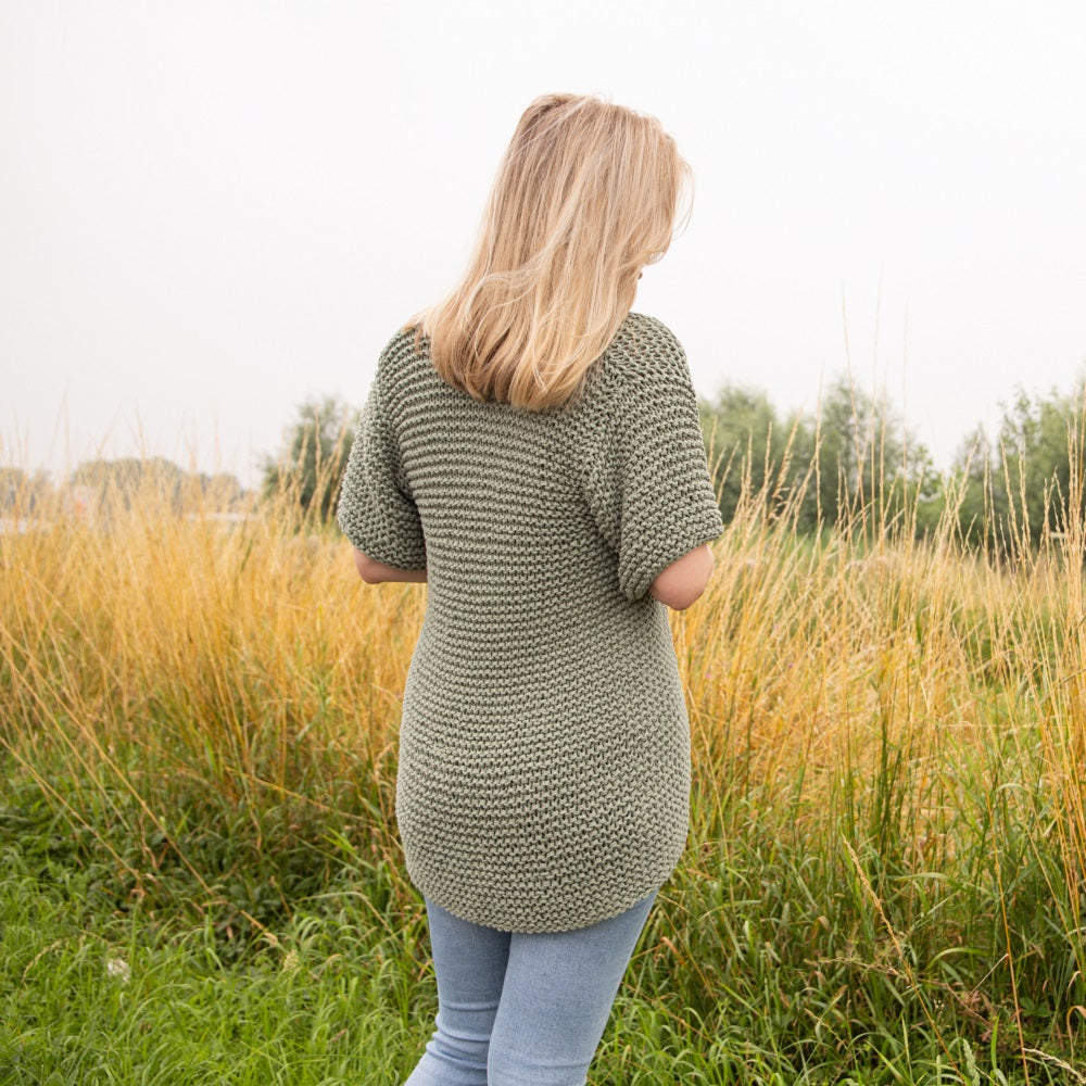 Vest petra — gemaakt met Breipatroon Pink Label Cotton Tube Easy Peasy Vest (Digital)