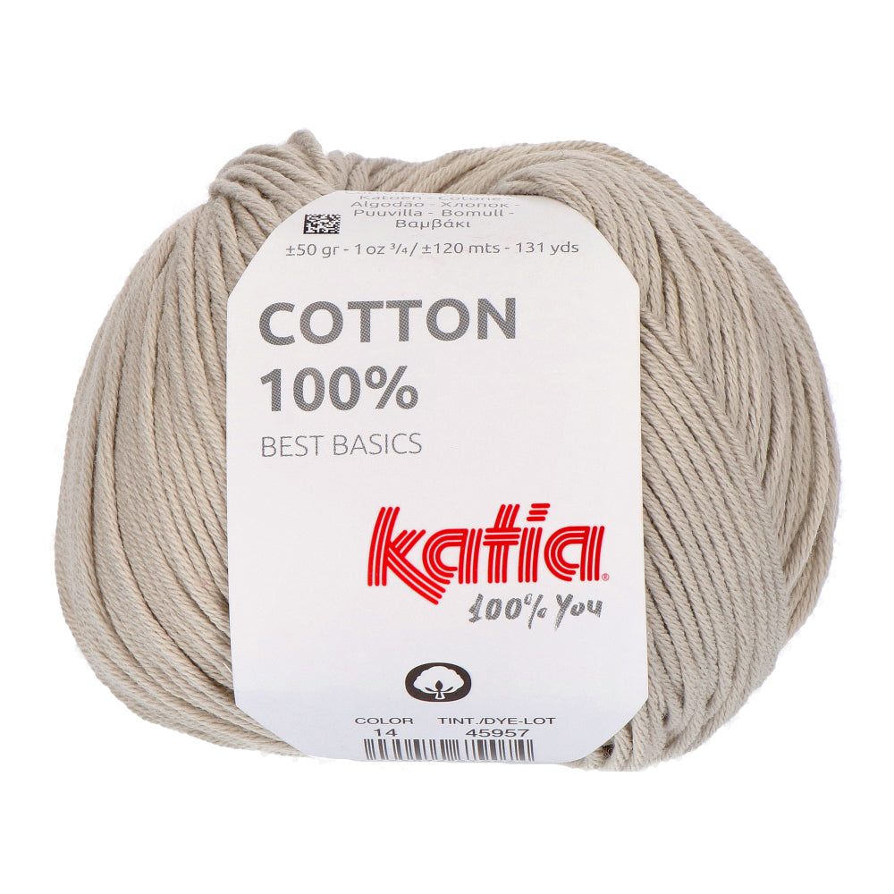 Katia Cotton 100% 014 Parelachtig licht grijs