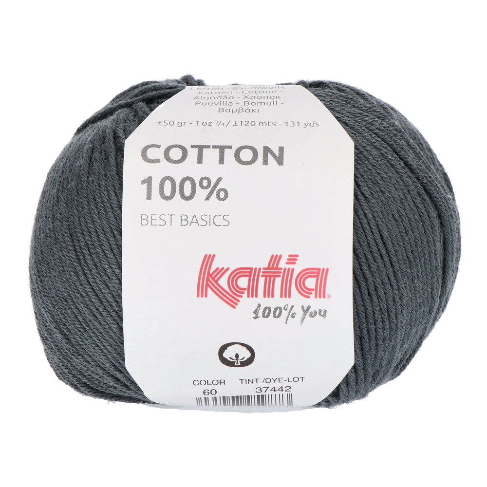 Katia Cotton 100% 060 Donkergrijs