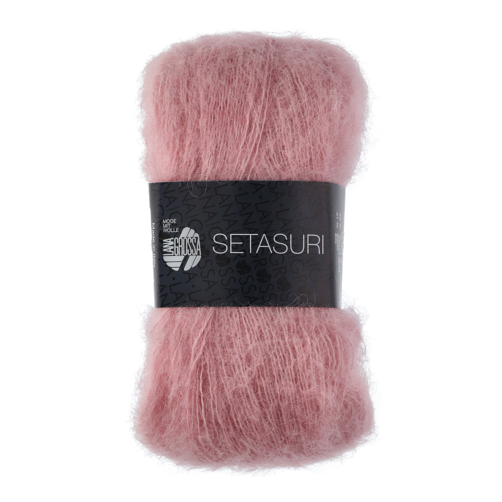 Lana Grossa Setasuri 008 Rosé - bol zacht kantgaren van alpaca en zijde in de afgebeelde kleur
