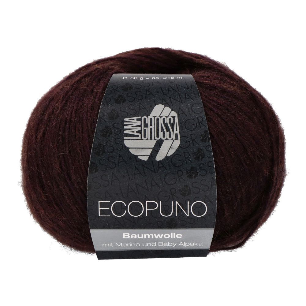 Bol Lana Grossa Ecopuno 058 Zwart Rood met zachte katoen-, merino- en alpacavezels