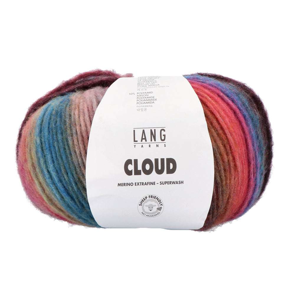 Lang Yarns Cloud 005 Bordeaux/Groen/Blauw