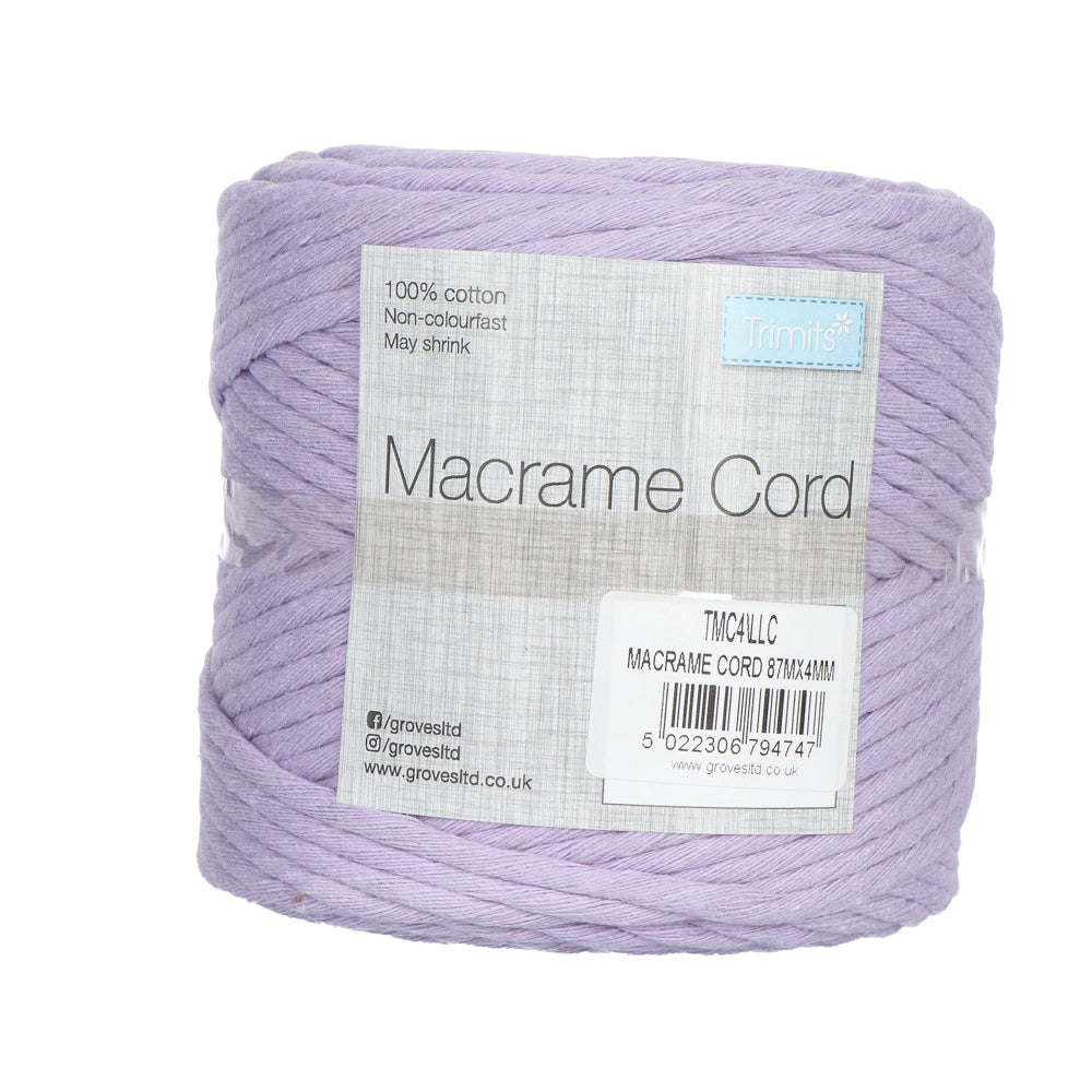 Trimits Macramé Cord Cotton 50m x 4mm 11 Silver