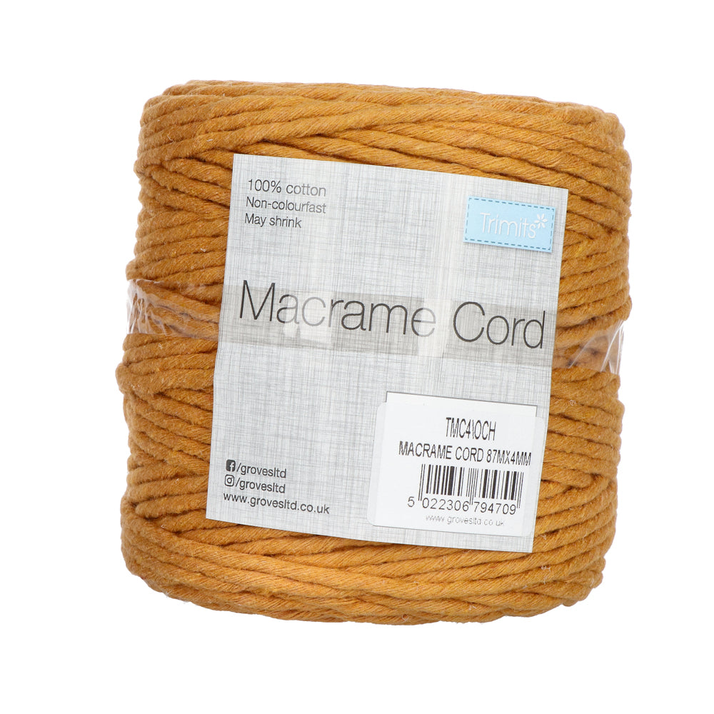 Trimits Macramé Cord Cotton 87m x 4mm 07 Ochre