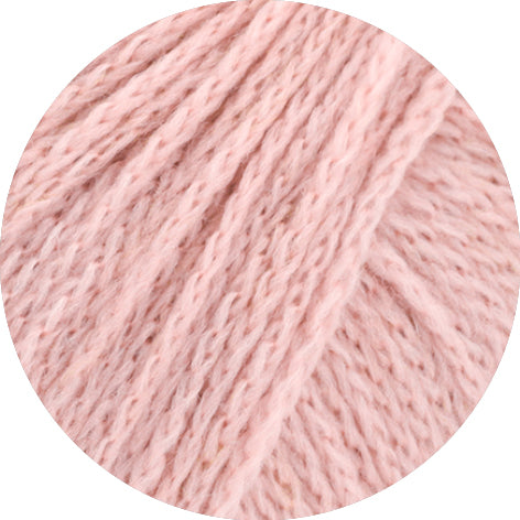 Lana Grossa Cool Merino Uni 041 Pastelroze - detailfoto van het zachte merinogaren