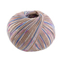 Lana Grossa Cool Wool 4 Socks Print 3 7203 Beige/Korenbloem/Wit/Roze/Paars