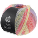 Lana Grossa Cosy Socks Dream 251 Terracotta/Mosterd/Donkergrijs/Blauwviolet/Lila/Donkerrood/Rood