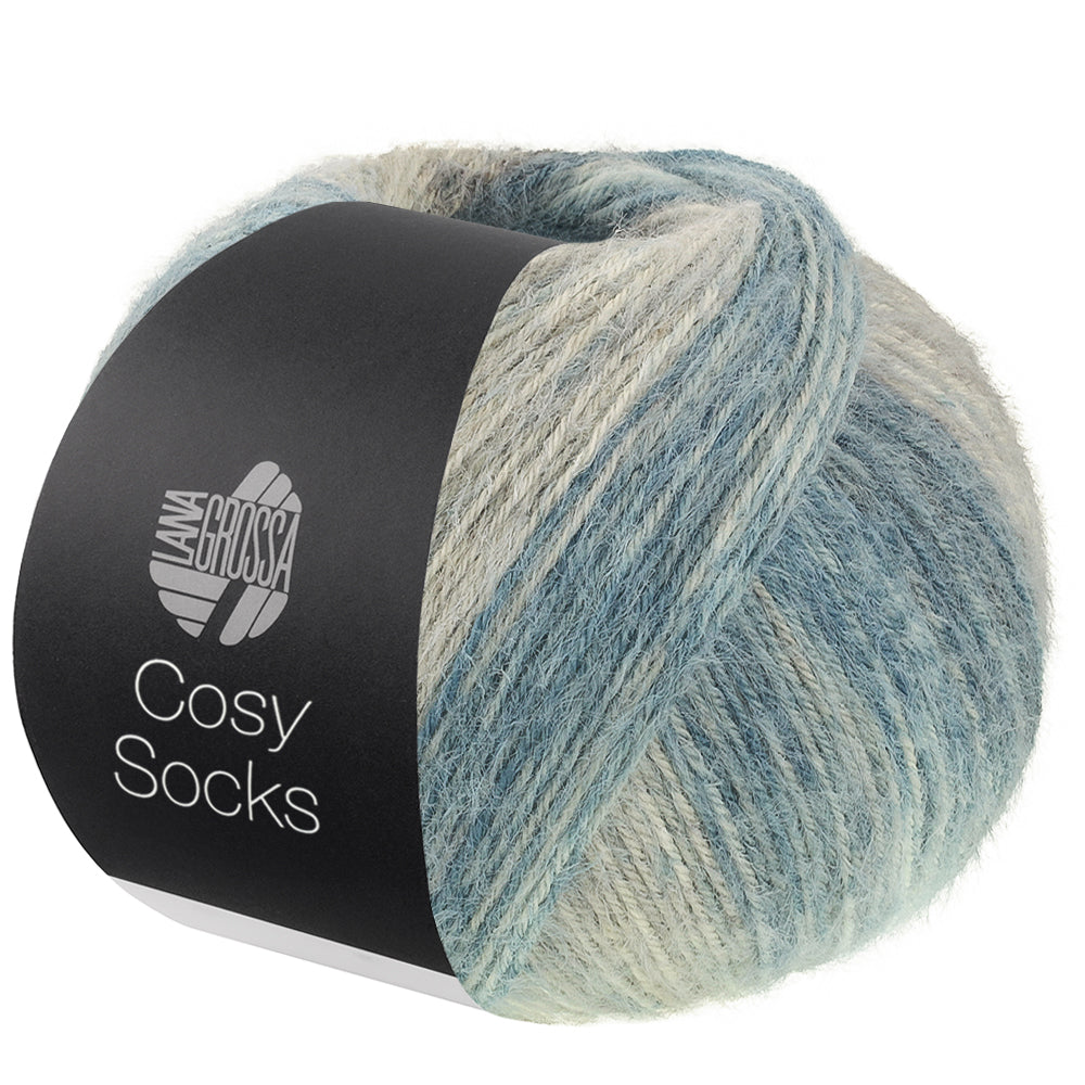 Lana Grossa Cosy Socks Dream 256 Middel- / Donker- / Blauwgrijs / Greige / Taupe / Grijsbruin - productfoto van de bol sokkengaren