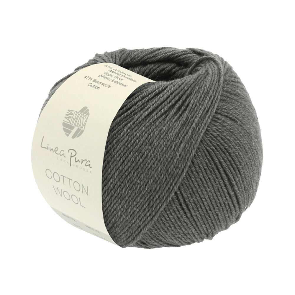 Lana Grossa Cotton Wool 007 Donkergrijs