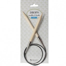 Drops Basic Rondbreinaalden Hout 80cm 10mm
