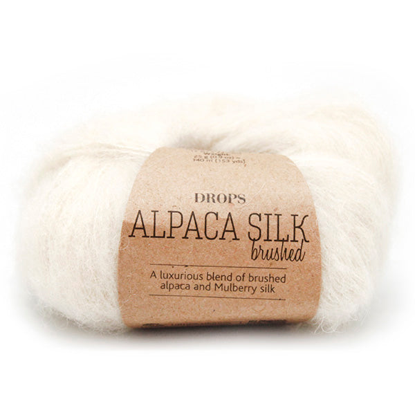 Drops Brushed Alpaca Silk Uni Colour 001 Naturel