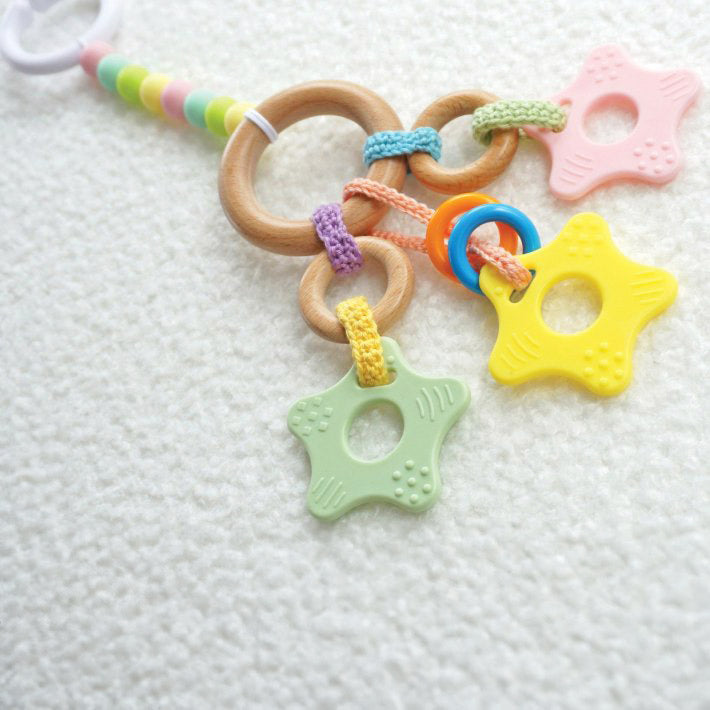 Speenkoord en speelhanger rainbow — gemaakt met Durable Coral Mini