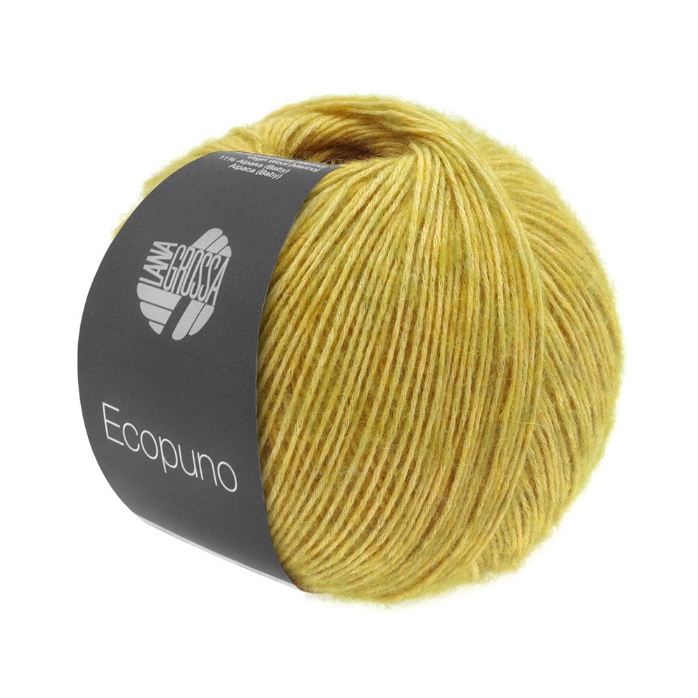 Bol Lana Grossa Ecopuno 003 Geelgroen met zachte katoen-, merino- en alpacavezels