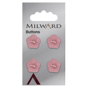 Milward Bloem Knoop Roze 15mm (4 stuks)
