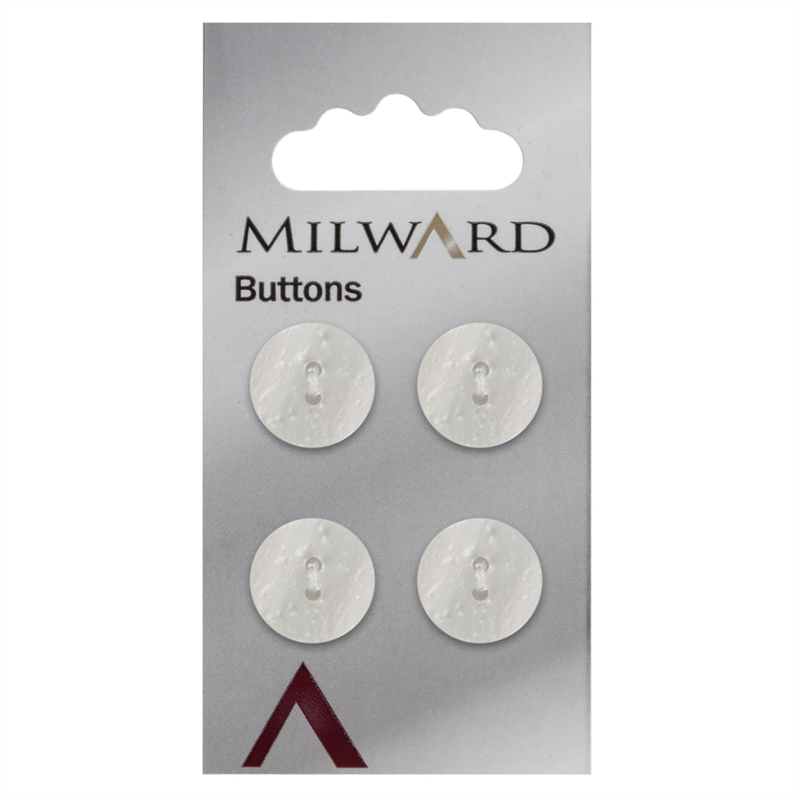 Milward Licht Golvende Parelmoer Knoop Wit 15mm (4 stuks)