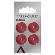 Milward Knoop Rood Glans 19mm (4 stuks)