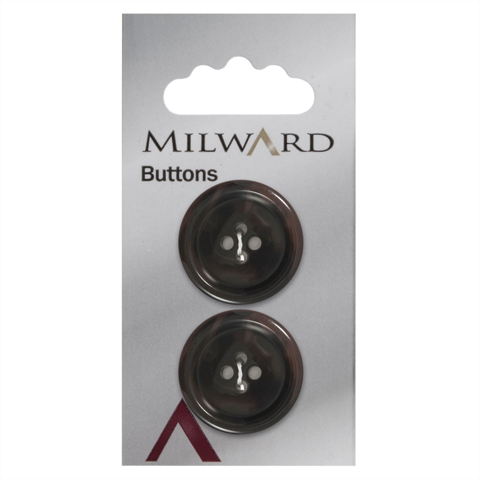 Milward Ronde Knoop (0,5cm dik) Donkerbruin 25mm (2 stuks)