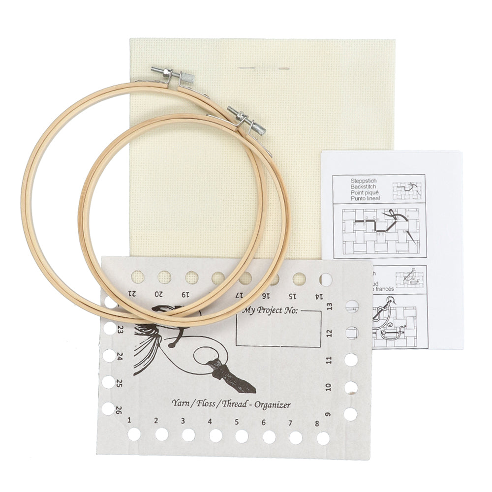 Restyle Set Borduurstof Aïda 54 (14 ct.) incl. Borduurringen 087 Off-white