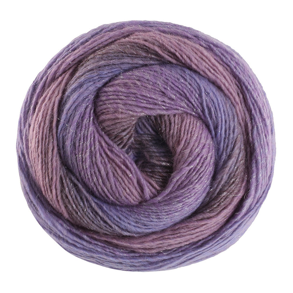 Lana Grossa Gomitolo Gala 4027 Lila/Mauve/Grijs-paars/Blauw-paars/Viooltjesblauw
