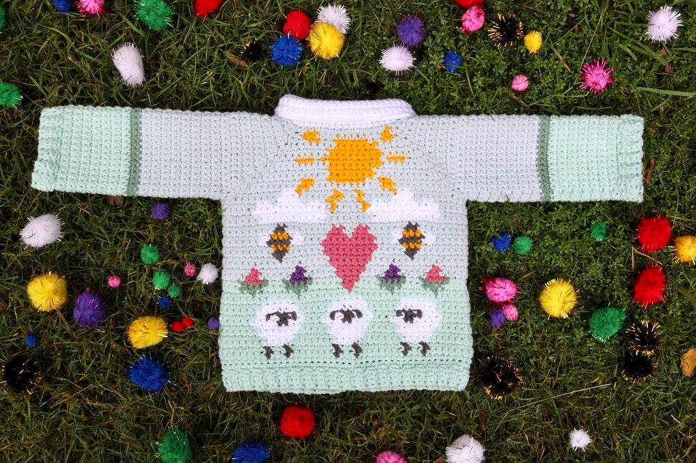 Haakpatroon Babyvestje Bloemetjes en Bijtjes (3)