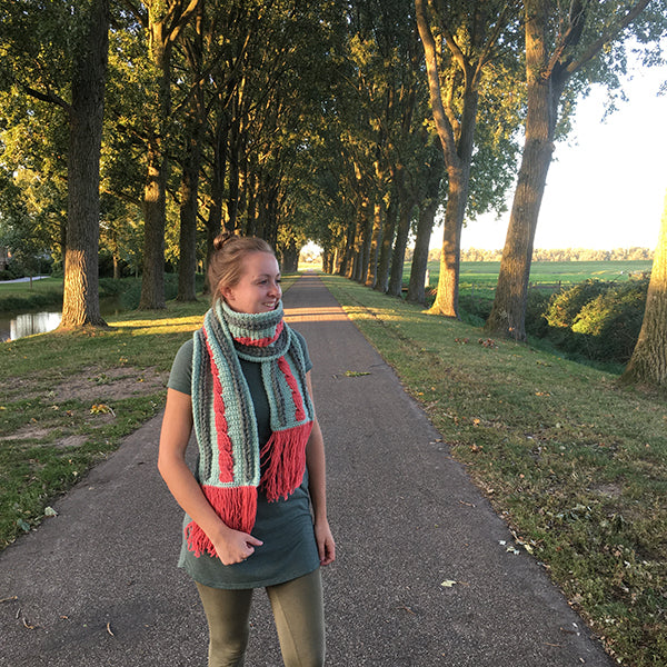 Model — gemaakt met Haakpatroon Herfstsjaal (3)