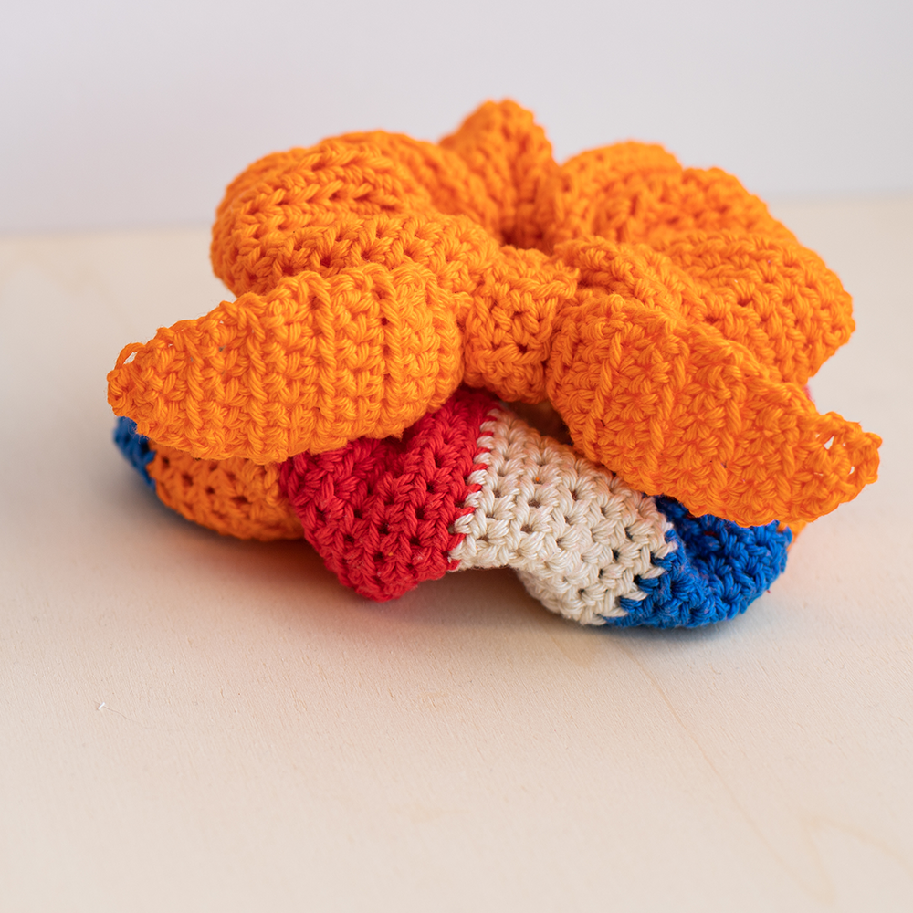 Scrunchies — gemaakt met Haakpatroon Scrunchie Koningsdag Oranje